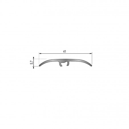 Seuil de porte invisible multi-niveaux - 93cm x 41mm - Ciment gris HARMONY par Dinac