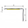 Nez de marche adhésif - 110cm x 36mm x 24mm - Alu naturel strié TECNIS par Dinac