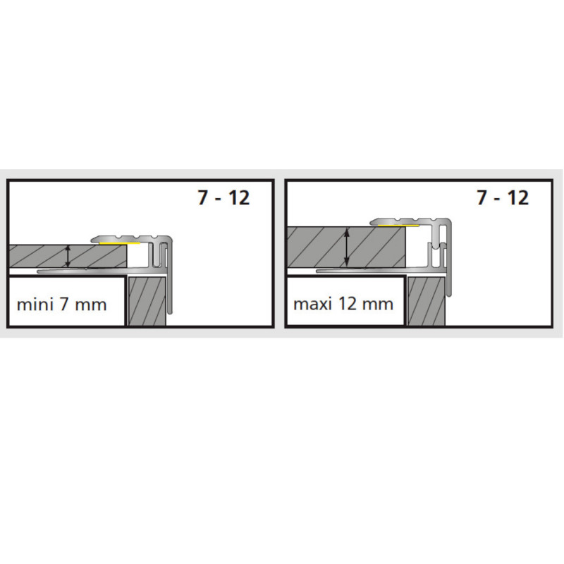 Nez de marche adhésif - 110cm x 36mm x 24mm - Noir TECNIS par Dinac