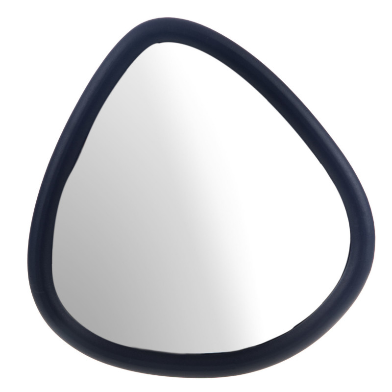 Miroir goutte simili cuir bleu marine - 60 x 63 cm - BOHEME par Amadeus