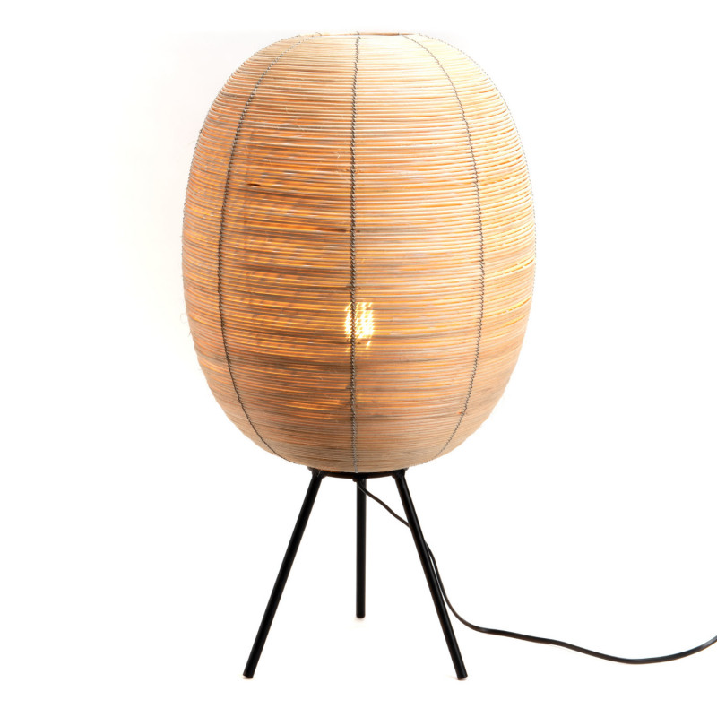 Lampe design rotin clair - 60x24x28cm - FREYA par Amadeus