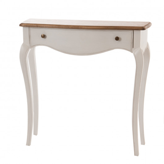 Console classique crème et bois  - 80x80x25cm - LOBERON par Amadeus