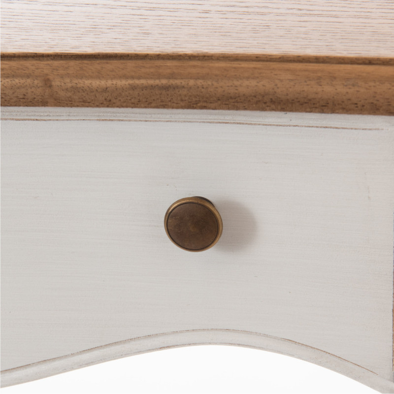 Console classique crème et bois  - 80x80x25cm - LOBERON par Amadeus