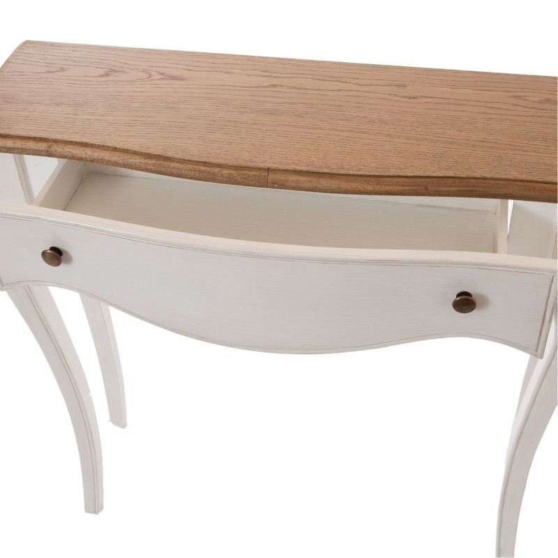 Console classique crème et bois  - 80x80x25cm - LOBERON par Amadeus