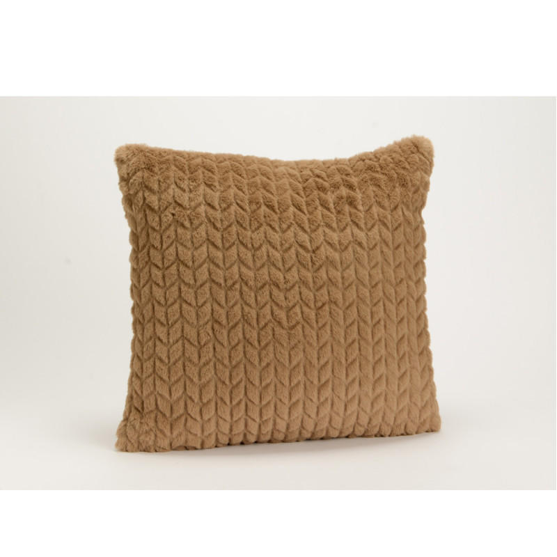 Coussin uni taupe - 40x40cm - CHEVRON par Amadeus
