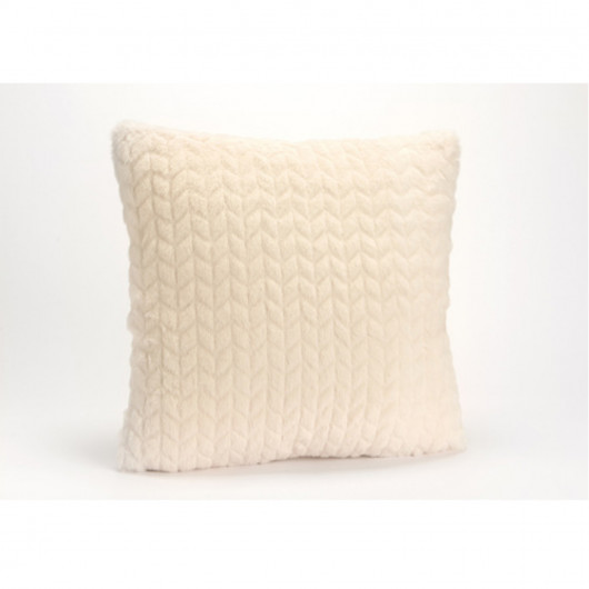 Coussin uni crème - 40x40cm - CHEVRON par Amadeus