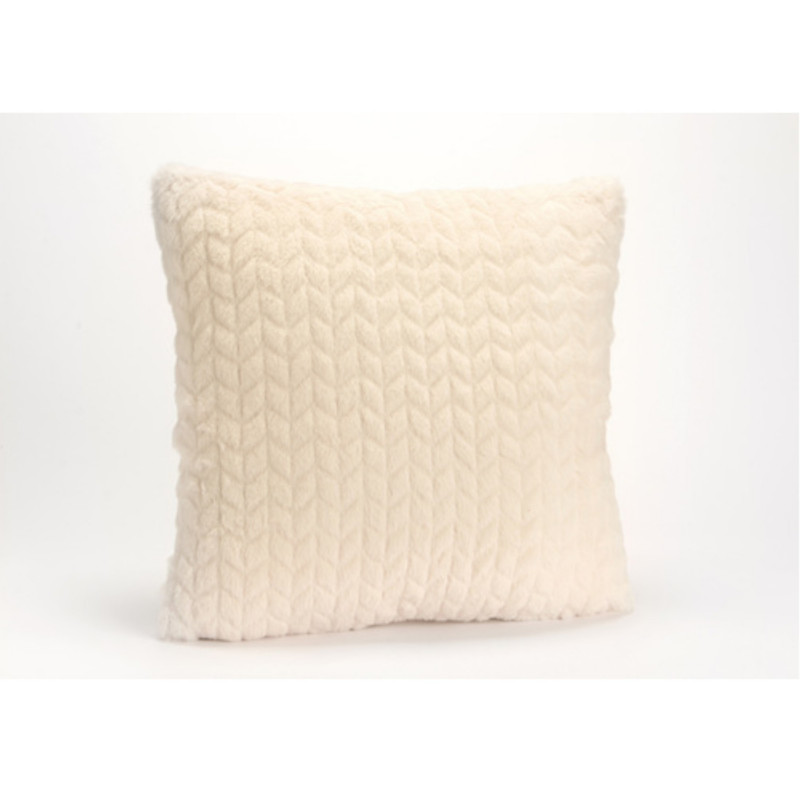 Coussin uni crème - 40x40cm - CHEVRON par Amadeus