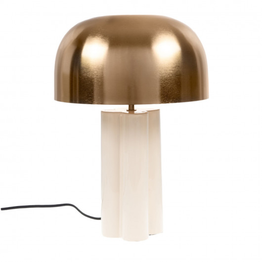 Lampe design crème et métal doré - 46x30x30cm - JUDITH par Amadeus