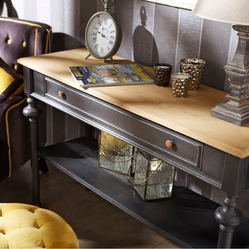 Console classique noir et poignée dorée - 80x120x40cm - NEW LEGENDE par Amadeus