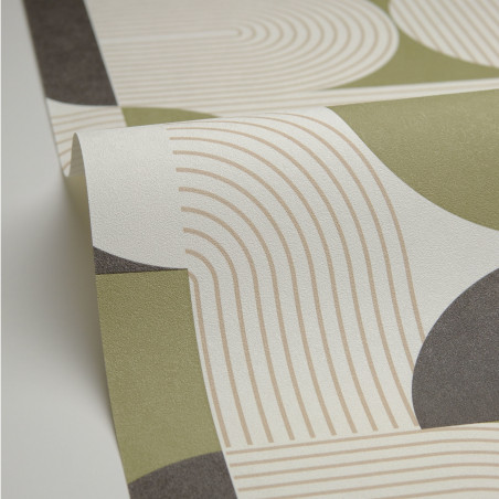 Papier peint intissé graphique vert kaki - Amplitude par Caselio - 105500722 Papier peint intissé graphique vert kaki - Amplitude par Caselio - 105500722