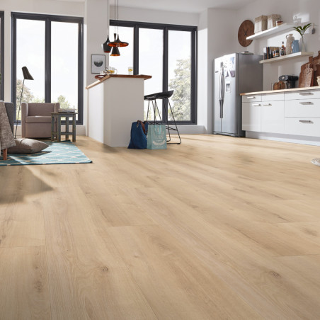 Sol Stratifié - CHENE CACHEMIRE BEIGE D6021 - Exquisit Plus  par Kronotex