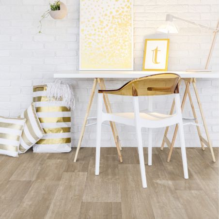 Sol Vinyle/PVC - 4m - parquet beige et marron HUDSON BLOND - Booster par Gerflor