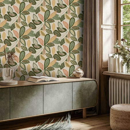 Papier peint vinyle sur intissé végétal vert et orange EXOTIC - Dolce Vita par Lutèce - 11230807 Papier peint vinyle sur intissé végétal vert et orange EXOTIC - Dolce Vita par Lutèce - 11230807