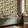 Papier peint vinyle sur intissé végétal vert et orange EXOTIC - Dolce Vita par Lutèce - 11230807