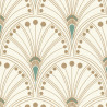 Papier peint intissé géométrique vert et or ART DECO -  Allegretto par Rasch - 792232