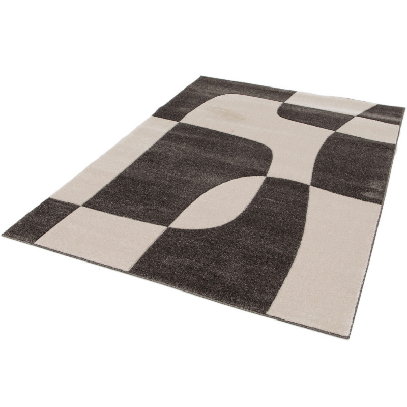 Tapis de salon - 160x230cm - Graphique / Géométrique écru et gris anthracite Luna par Balta