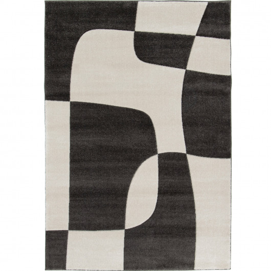 Tapis de salon - 160x230cm - Graphique / Géométrique écru et gris anthracite Luna par Balta