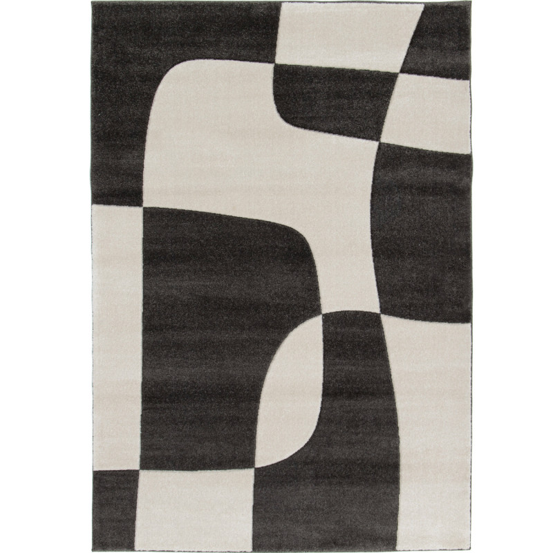 Tapis de salon - 160x230cm - Graphique / Géométrique écru et gris anthracite Luna par Balta