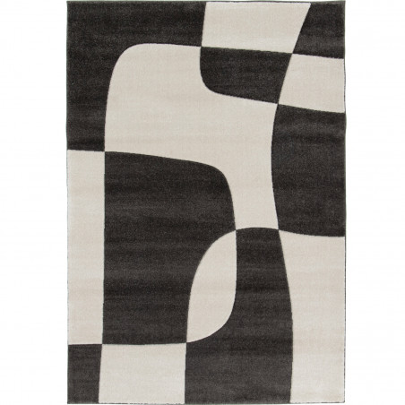 Tapis de salon - 160x230cm - Graphique / Géométrique écru et gris anthracite Luna par Balta Tapis de salon - 160x230cm - Graphique / Géométrique écru et gris anthracite Luna par Balta