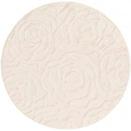 Tapis de salon - diam 160cm - Floral écru Lexi par Balta Tapis de salon - diam 160cm - Floral écru Lexi par Balta