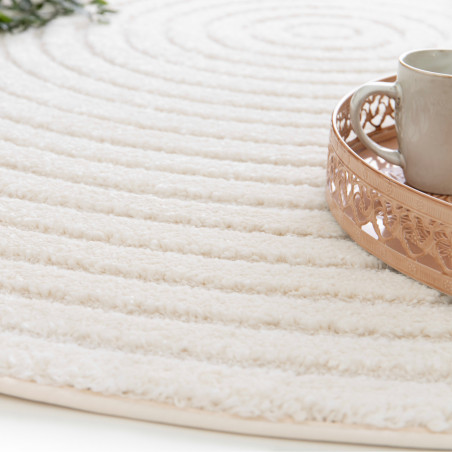 Tapis de salon - diam 160cm - Contemporain écru Cocoon par Balta Tapis de salon - diam 160cm - Contemporain écru Cocoon par Balta