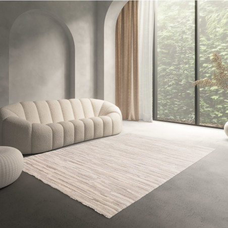 Tapis de salon - 200x290cm - Uni / Faux-uni écru et beige Cocoon par Balta