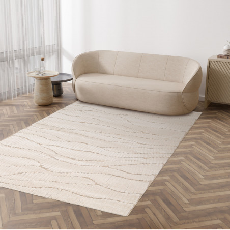 Tapis de salon - 160x230cm - Contemporain écru et taupe Desert par Balta Tapis de salon - 160x230cm - Contemporain écru et taupe Desert par Balta