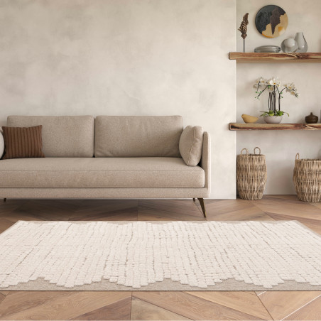 Tapis de salon - 160x230cm - Contemporain écru et taupe Desert par Balta Tapis de salon - 160x230cm - Contemporain écru et taupe Desert par Balta