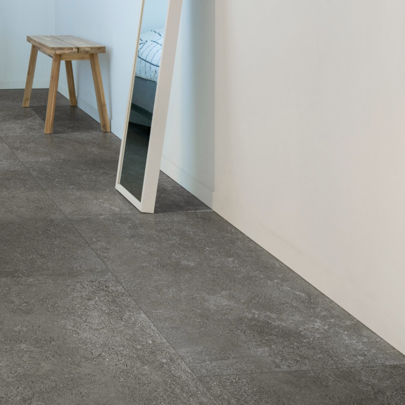 Sol Vinyle/PVC - Dalle clipsable - carrelage gris anthracite CHURCHILL - Authentics Coretec par US Floors