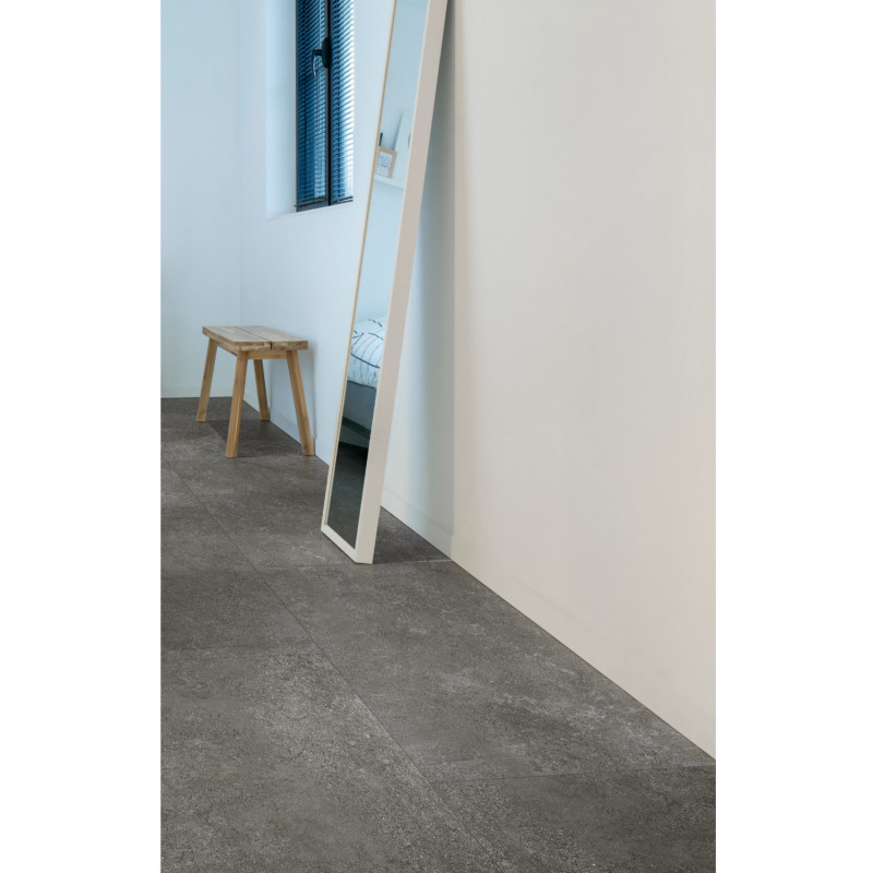 Sol Vinyle/PVC - Dalle clipsable - carrelage gris anthracite CHURCHILL - Authentics Coretec par US Floors