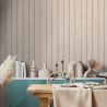 Papier peint vinyle sur intissé trompe l'œil beige et LATTE BOIS - Illusion par Ugepa - m89807