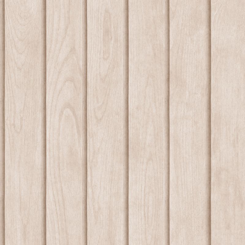 Papier peint vinyle sur intissé trompe l'œil beige et LATTE BOIS - Illusion par Ugepa - m89807