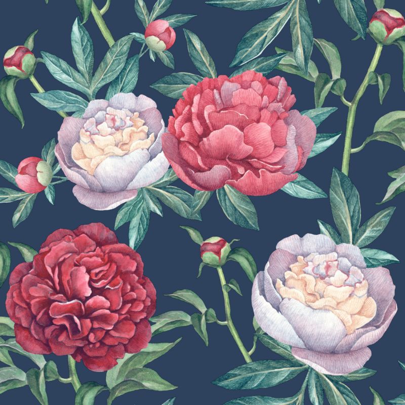 Papier peint vinyle sur intissé floral rose et vert PIVOINES - Adèle par Ugepa - m57301 Papier peint vinyle sur intissé floral rose et vert PIVOINES - Adèle par Ugepa - m57301