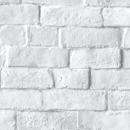 Papier peint intissé trompe l'œil gris et blanc BRIQUE - Pop par Ugepa - l90529
