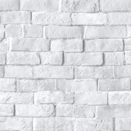 Papier peint intissé trompe l'œil gris et blanc BRIQUE - Pop par Ugepa - l90529