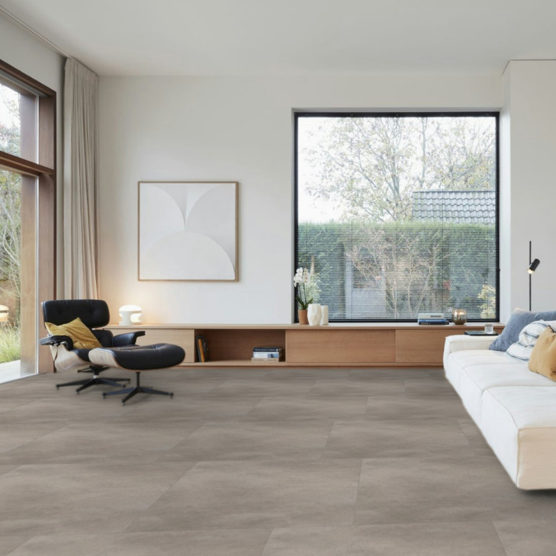 Sol Vinyle/PVC - Dalle clipsable - Carrelage taupe CEMENT TAUPE - Spirit pro click comfort par Berry Alloc