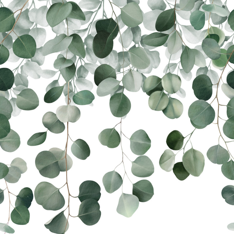 Panoramique vinyle sur intissé végétal vert EUCALYPTUS - Life par Grandeco - A73201