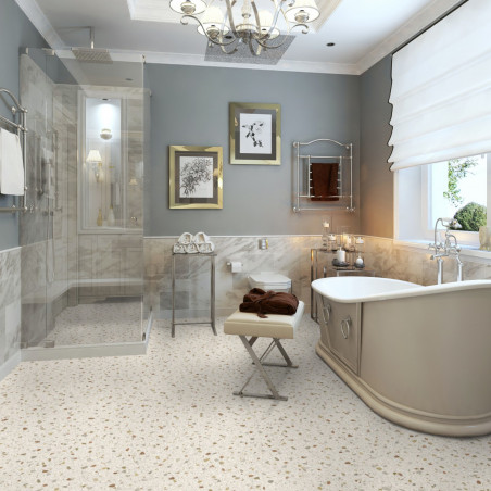 Sol Vinyle/PVC - 4m - terrazzo naturel BARI BEIGE - Primetex par Gerflor Sol Vinyle/PVC - 4m - terrazzo naturel BARI BEIGE - Primetex par Gerflor