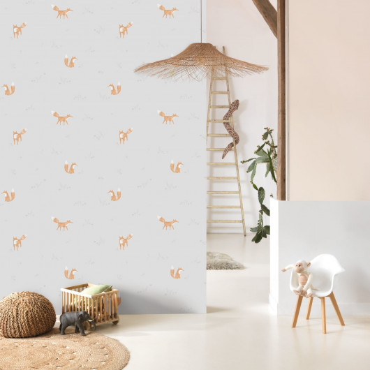 Papier peint intissé enfant orange RENARD - My Little World par Caselio - 29809422