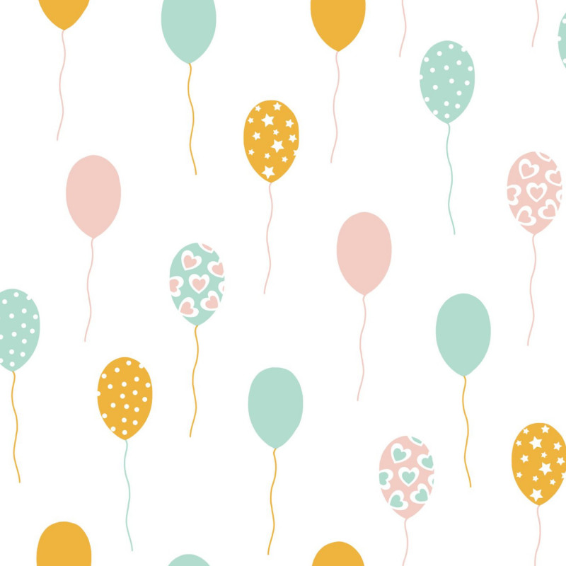 Papier peint intissé ballons rose et orange PARTY TIME - Girl Power par Caselio - 100862818