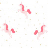 Papier peint intissé enfant rose pailleté et or PRINCESS UNICORNS - Girl Power par Caselio - 100794101