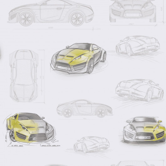 Papier peint standard voitures vert CONCEPT CAR - Only Boys par Caselio - 64737000