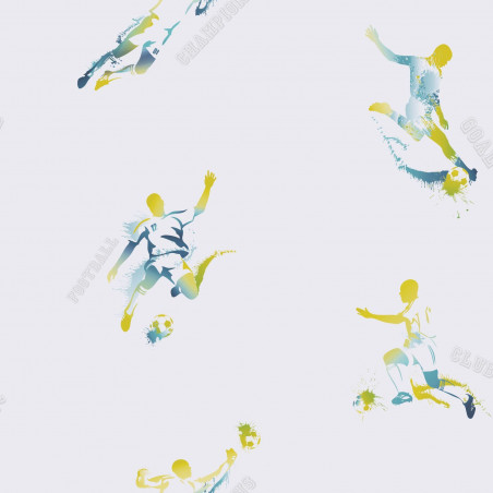 Papier peint standard sport vert et bleu CLUB - Only Boys par Caselio - 64847070