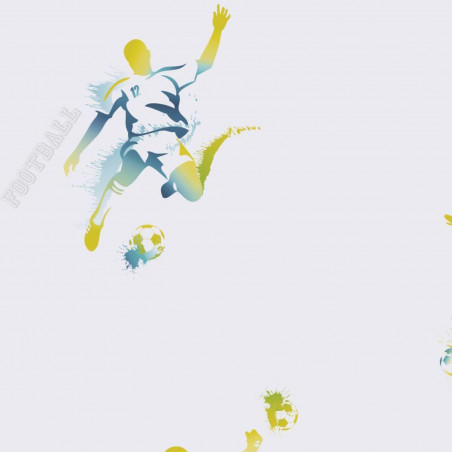 Papier peint standard sport vert et bleu CLUB - Only Boys par Caselio - 64847070