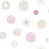 Papier peint intissé géométrique rose et beige ROND GRAF - Pretty Lili par Caselio - 69244011