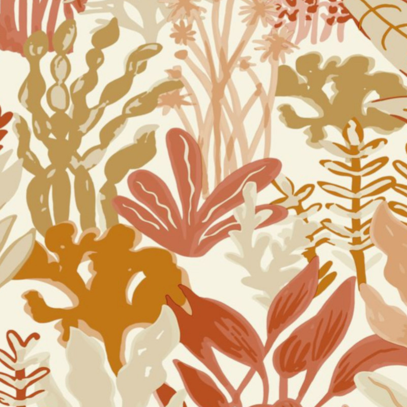 Papier peint vinyle sur intissé végétal terracotta et beige CAN YOU SEA ME - Sea you soon par Caselio - 102753279