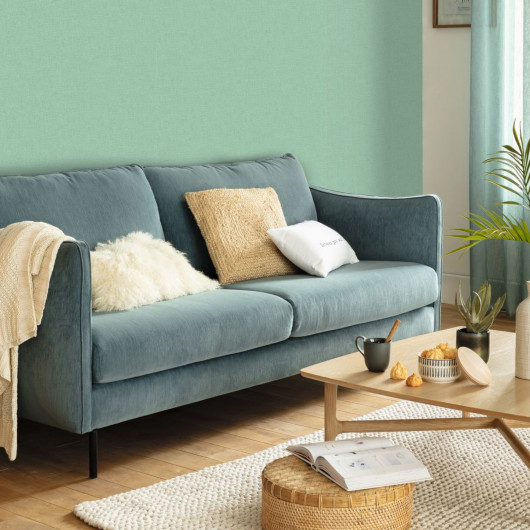 Papier peint vinyle sur intissé uni vert d'eau  LIFE - Sea you soon par Caselio - 64527000