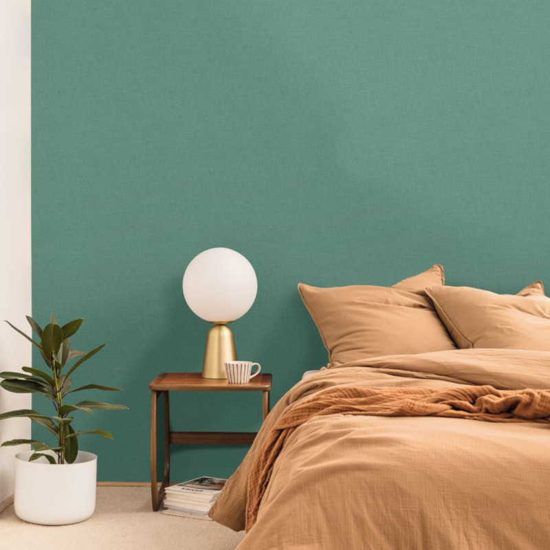 Papier peint vinyle sur intissé uni vert mousse  LIFE - Sea you soon par Caselio - 64527730