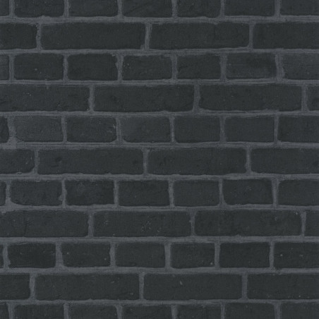 Papier peint vinyle sur intissé géométrique noir  BRICK - Au Bistrot d'Alice par Caselio - 100689190