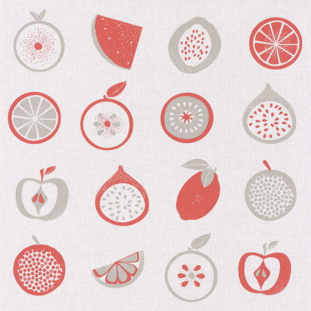 Papier peint vinyle sur intissé fruits rouge et taupe SMOOTHIE - Au Bistrot d'Alice par Caselio - 100648010
